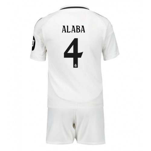 Dětský fotbalový dres Real Madrid David Alaba #4 2024-25 Domácí Krátký Rukáv (+ trenýrky)